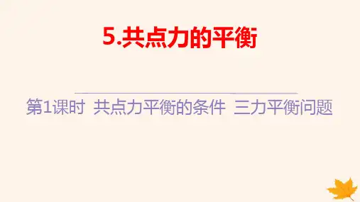 新教材高中物理第三章共点力的平衡第1课时共点力平衡的条件三力平衡问题pptx课件新人教版必修第一册