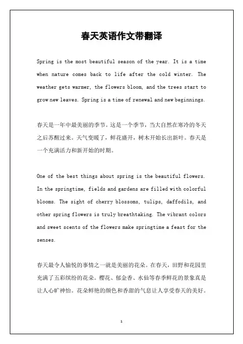 春天英语作文带翻译