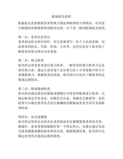 配镜验光流程