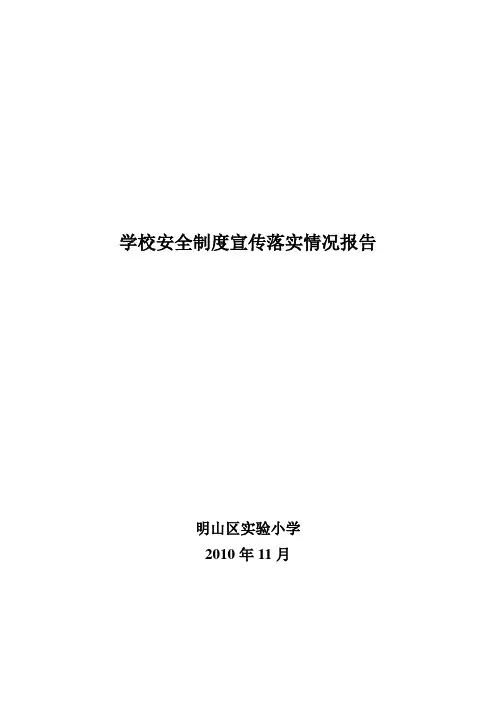 学校安全制度宣传落实情况报告