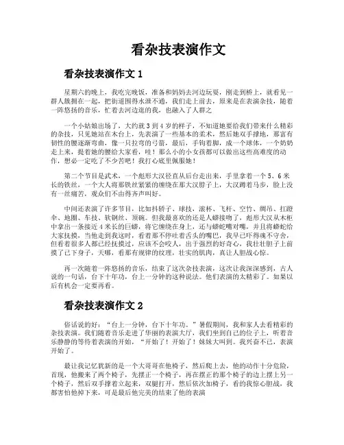 看杂技表演作文