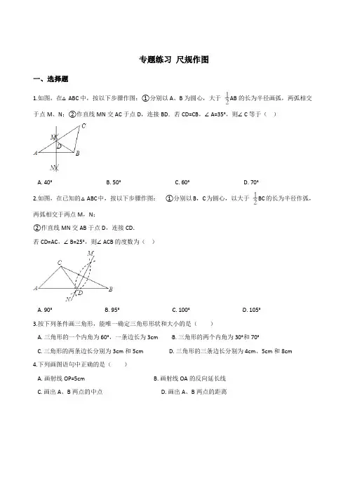中考数学复习专题练习 尺规作图