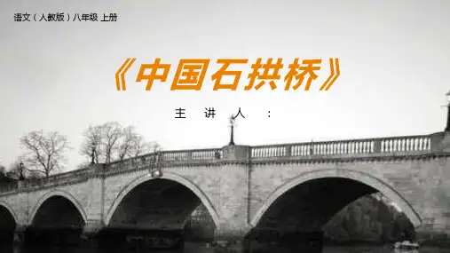 《中国石拱桥》人教版八年级上册语文PPT课件