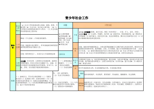 青少年社会工作-社会工作考试要点精排版