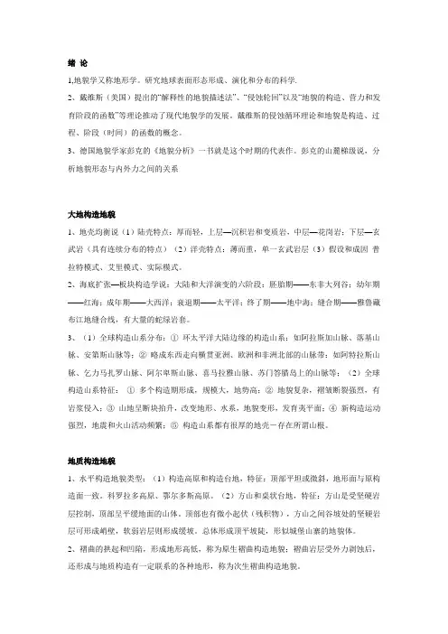 地貌学复习参考资料