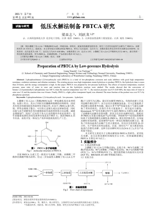 低压水解法制备PBTCA研究