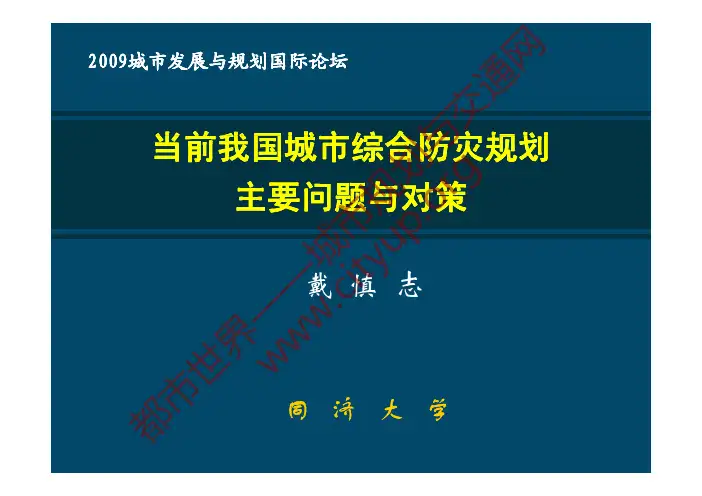 当前我国城市综合防灾主要问题与对策   戴慎志