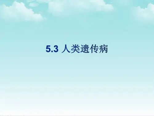 人教版必修二5-3人类遗传病(共39张PPT)