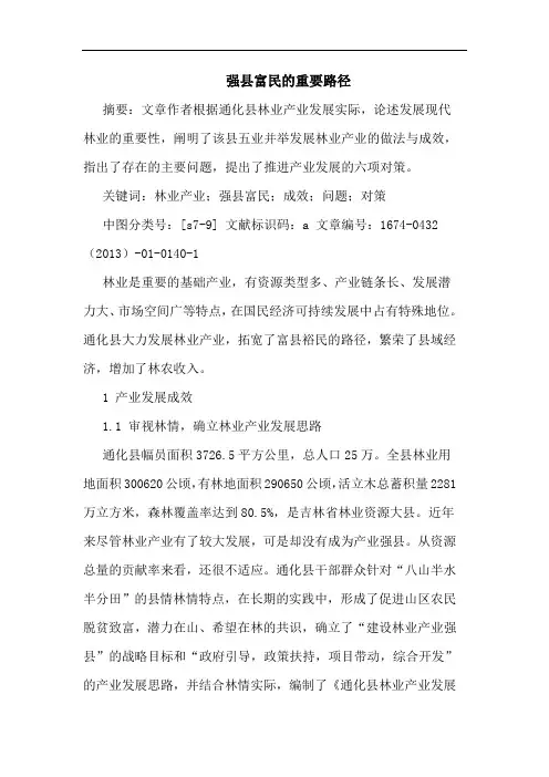强县富民的重要路径