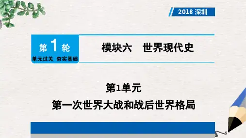 广东省2019年中考历史总复习第1轮模块六世界现代史第1单元第一次世界大战和战后世界格局课件
