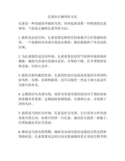 孔雀的正确饲养方法