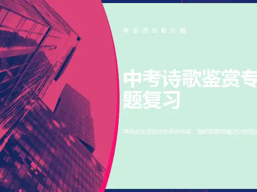 中考诗歌鉴赏专题复习PPT