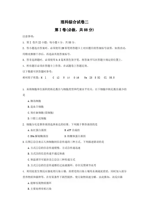 理科综合试卷二