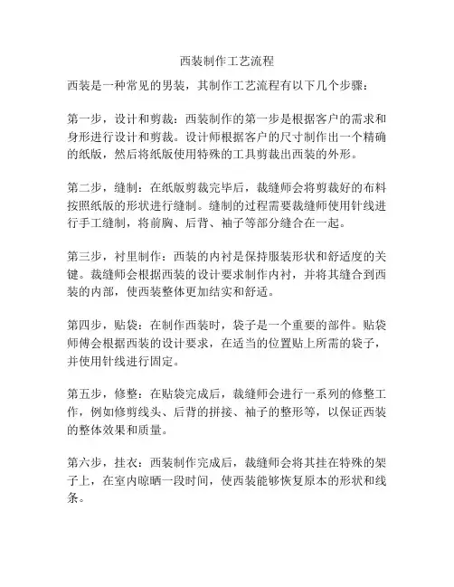 西装制作工艺流程