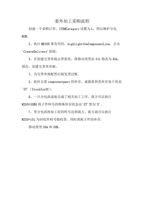 委外加工采购流程