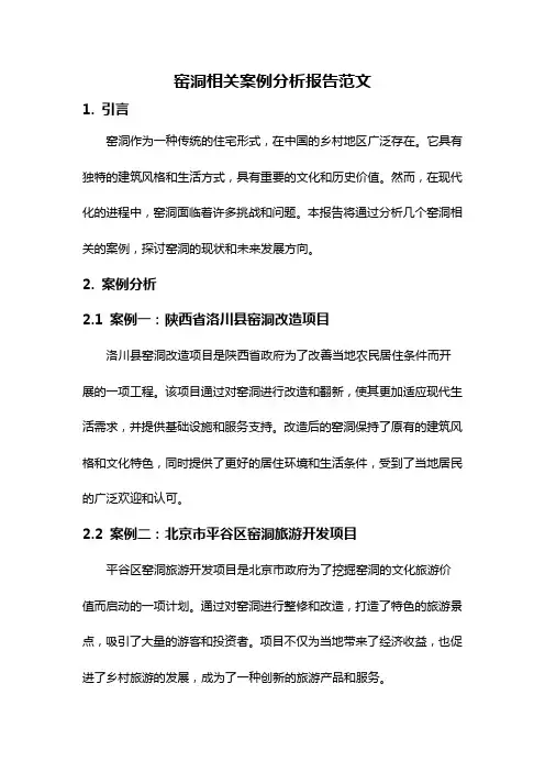 窑洞相关案例分析报告范文