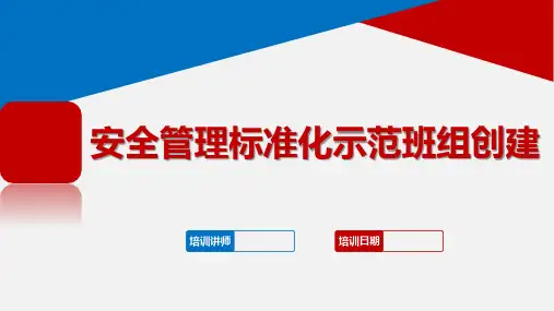 安全生产培训PPT【2023安全管理标准化示范班组创建】
