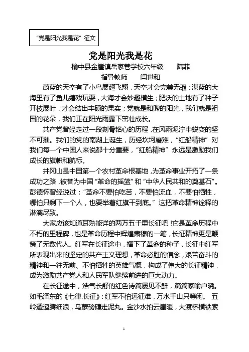 党是阳光我是花