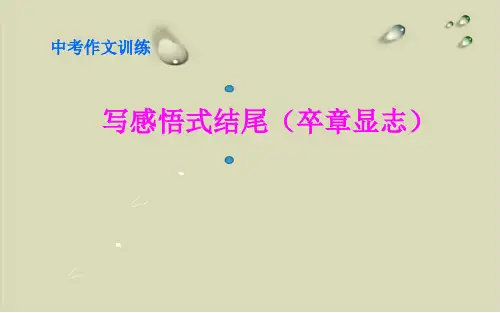中考作文训练：写感悟式结尾【精选】