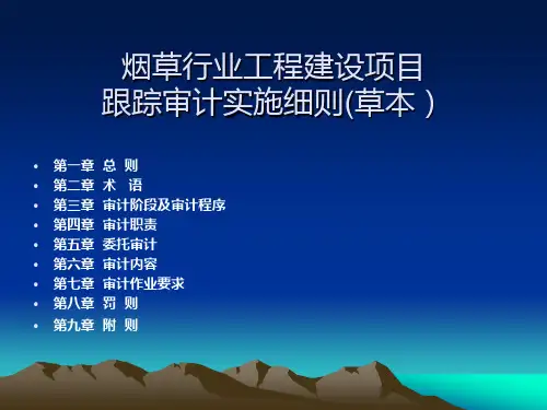烟草行业工程审计管理实施细则草本-云南中烟