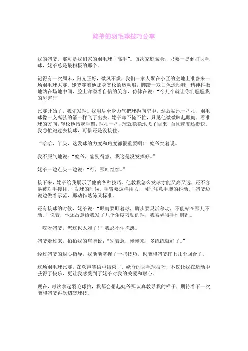 姥爷的羽毛球技巧分享