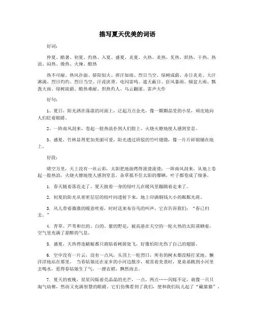 描写夏天优美的词语