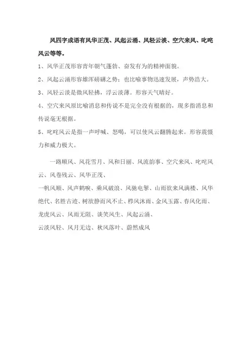 风的四个字成语