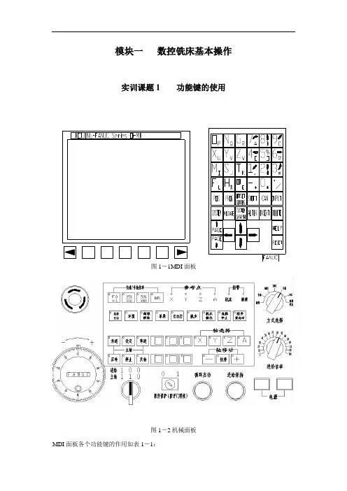数控铣床基本操作资料
