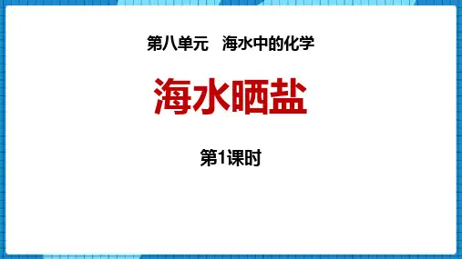 鲁教版九年级化学下册《海水“晒盐”》海水中的化学PPT精品教学课件