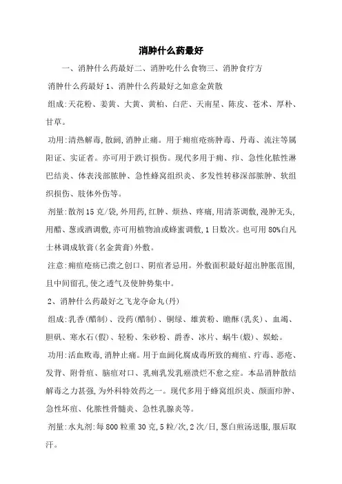 消肿什么药最好