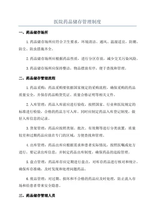 医院药品储存管理制度