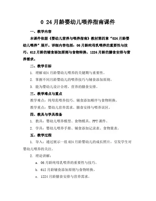 024月龄婴幼儿喂养指南课件