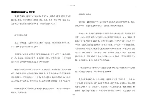 爱因斯坦读后感500字五篇