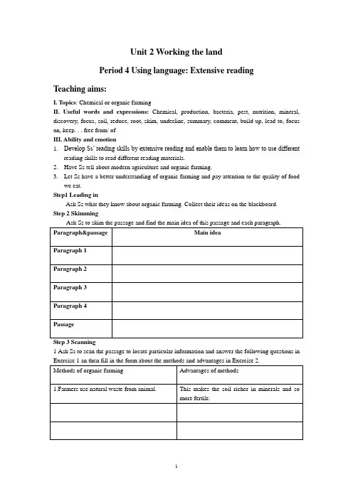 [高中英语]Working the land学案
