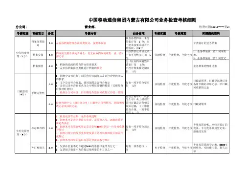 通信公司业务检查考核细则