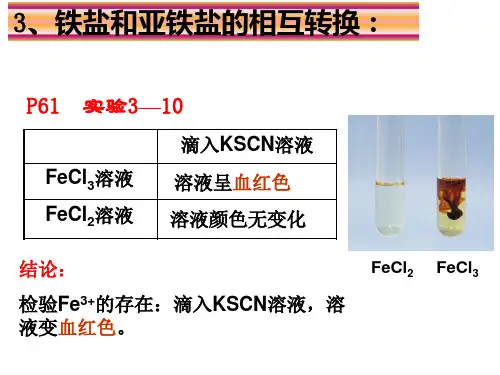 铁盐和亚铁盐的相互转换