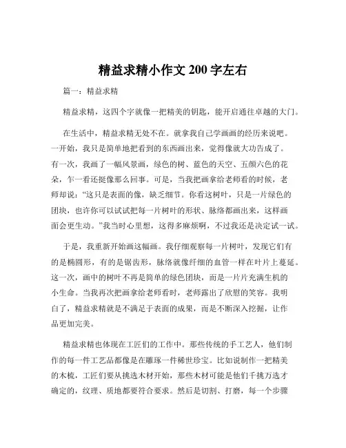 精益求精小作文200字左右