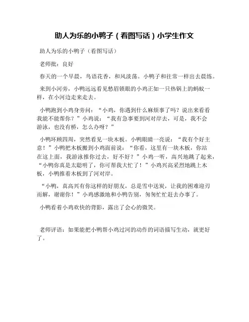 助人为乐的小鸭子(看图写话)小学生作文