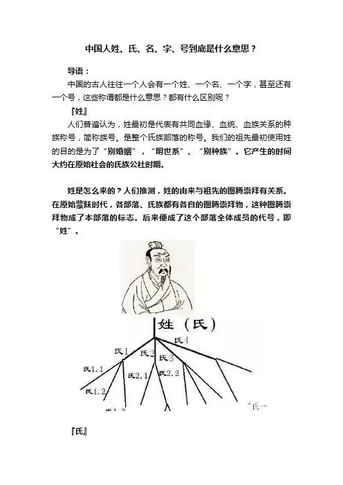 中国人姓、氏、名、字、号到底是什么意思？