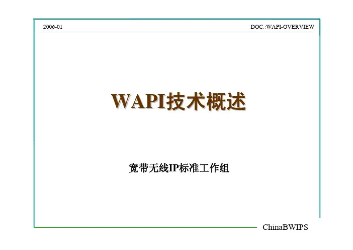 [中文] WAPI技术概述
