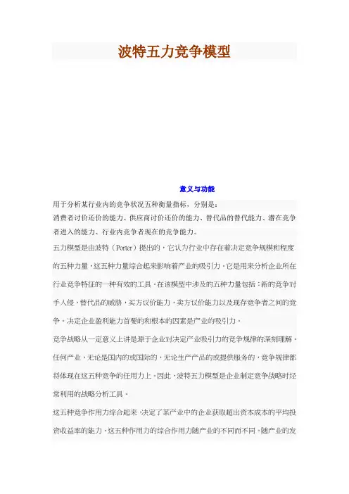 波特五力竞争模型