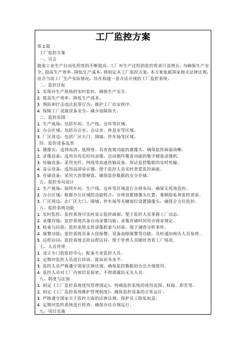 工厂监控方案