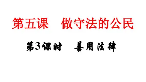 人教部编版道德与法治八年级上册5.3善用法律练习课PPT