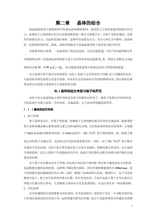 晶体的结合