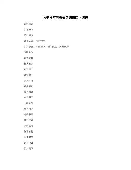 关于描写哭表情的词语四字词语