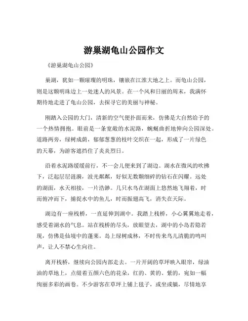 游巢湖龟山公园作文
