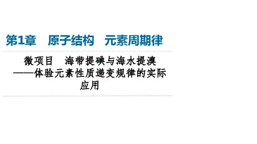 鲁科版高中化学必修第二册第1章微项目海带提碘与海水提溴——体验元素性质递变规律的实际应用课件