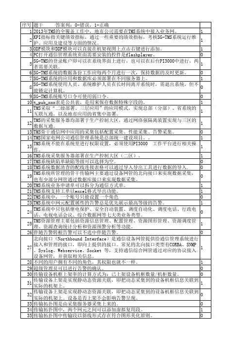 通信运维-判断_选择_简答