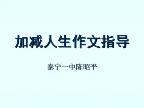 高中作文   “加减人生”作文指导精品课件