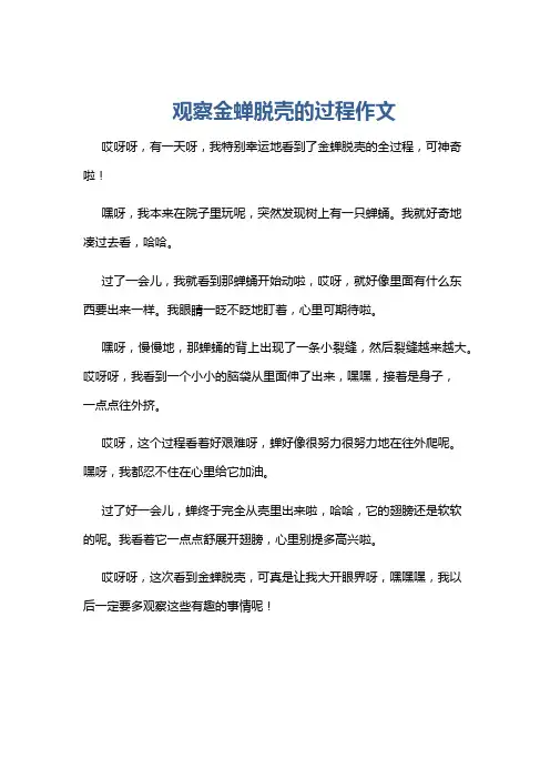 观察金蝉脱壳的过程作文